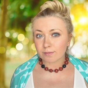 C102 New Handmade Choker with Genuine Cornelian & Black Onyx